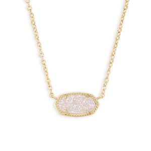 Kendra Scott Elisa Gold Necklace Iridescent Drusy
